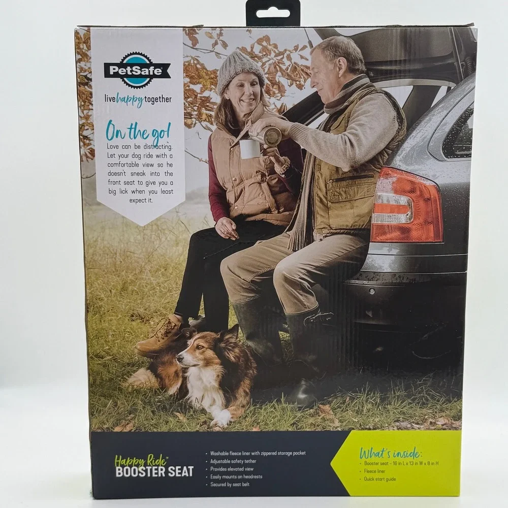 PetSafe Happy Ride Booster Seat Brown Dog Car Seat Small Pets Up to 18 lbs New